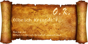 Olbrich Kristóf névjegykártya